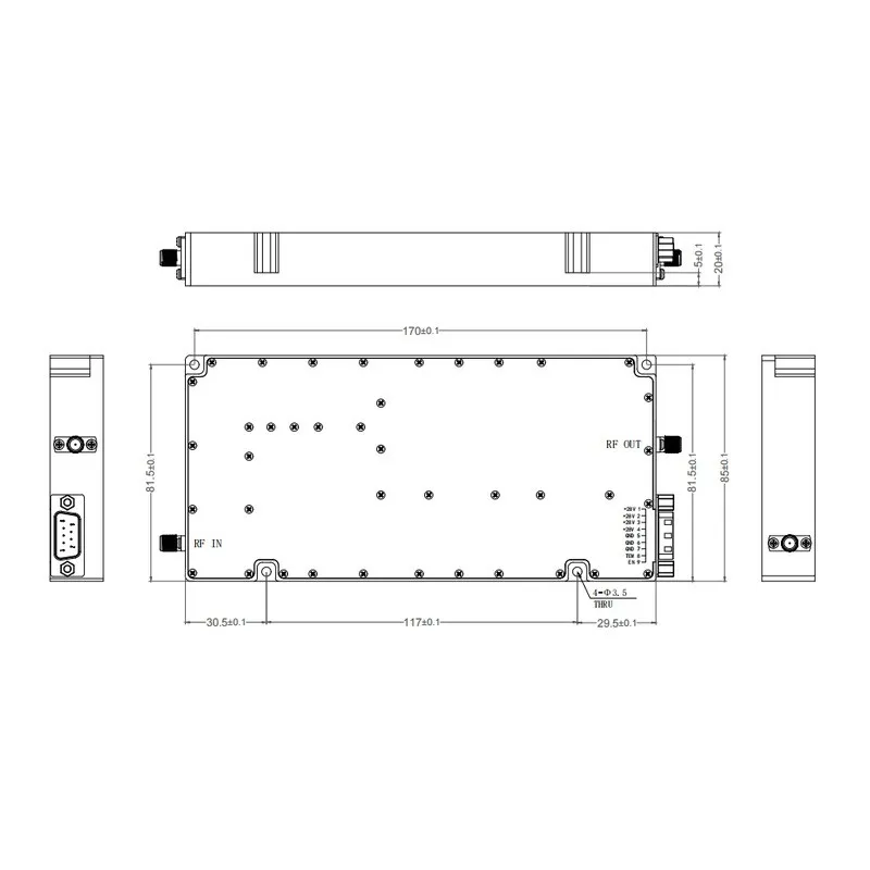 1-3GHz 50W Broadband Power Amplifier Module RF PA Class AB suppliers